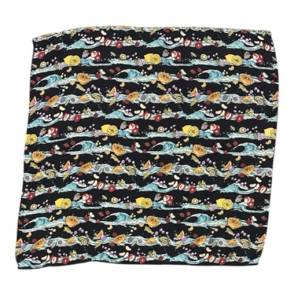 Vintage 90’s Nicole Miller Fruits & Water Scarf | 100% Silk - Picture 3 of 6